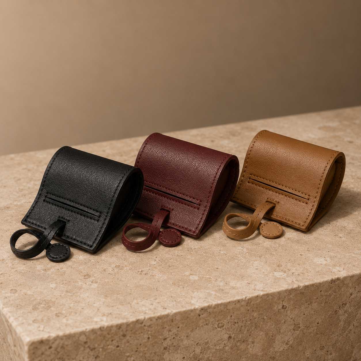 VEGAN LEATHER POOP DISPENSER BAG