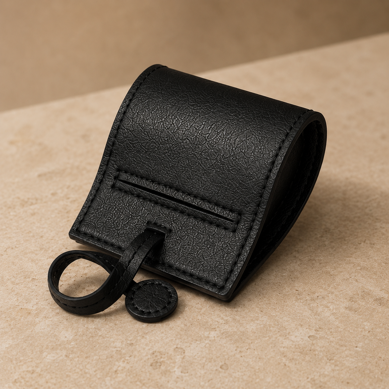 VEGAN LEATHER POOP DISPENSER BAG