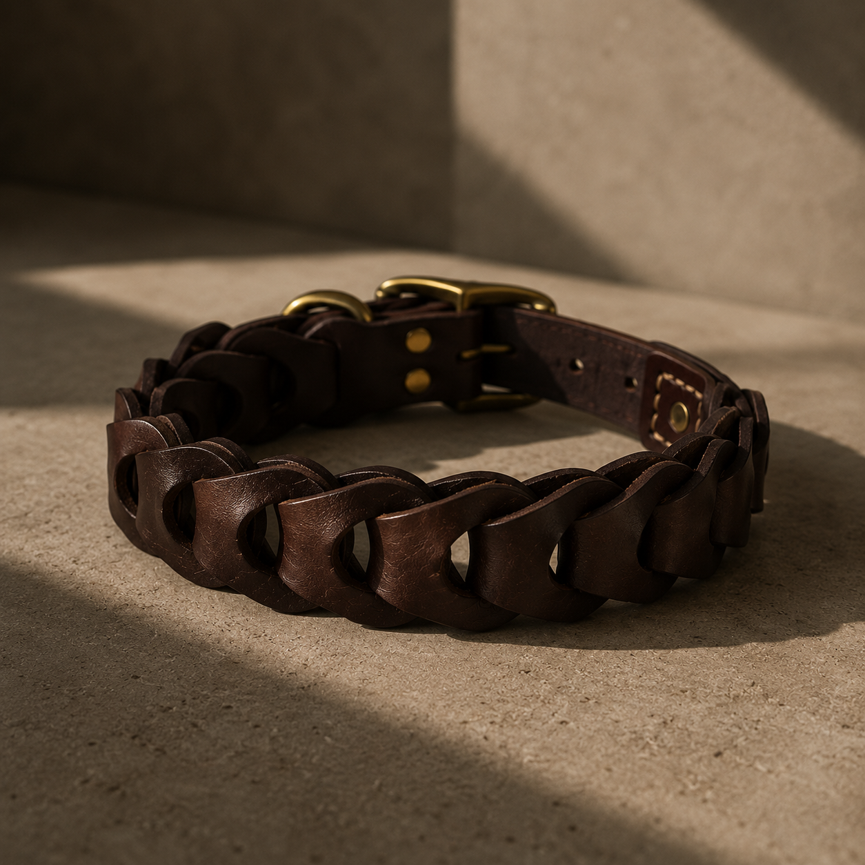 THE SIENA CHAIN LEATHER COLLAR