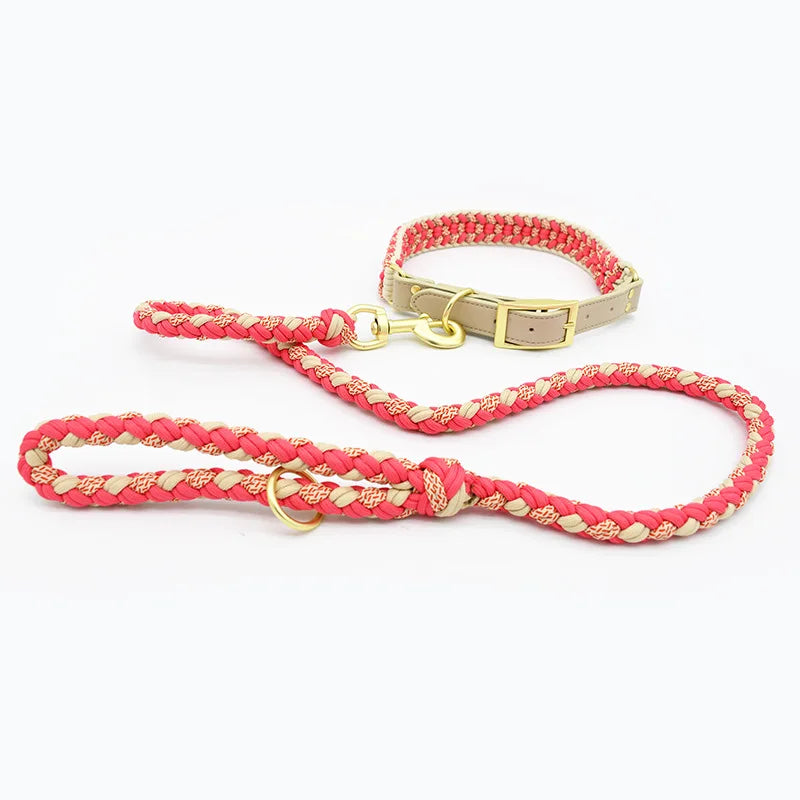 Handwoven Dog Collar and Leash