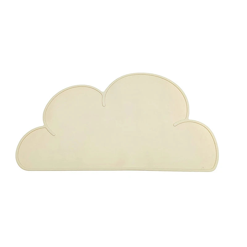 Cream-colored cloud-shaped mat on a white background