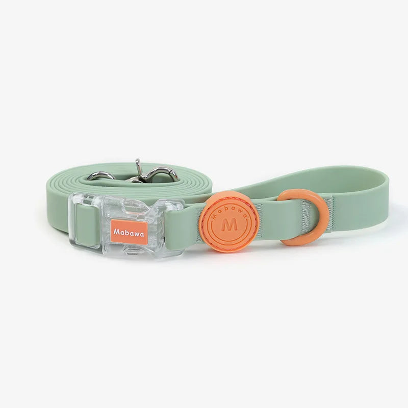 Candy-Colored Waterproof Adjustable PVC Dog Collar and leash