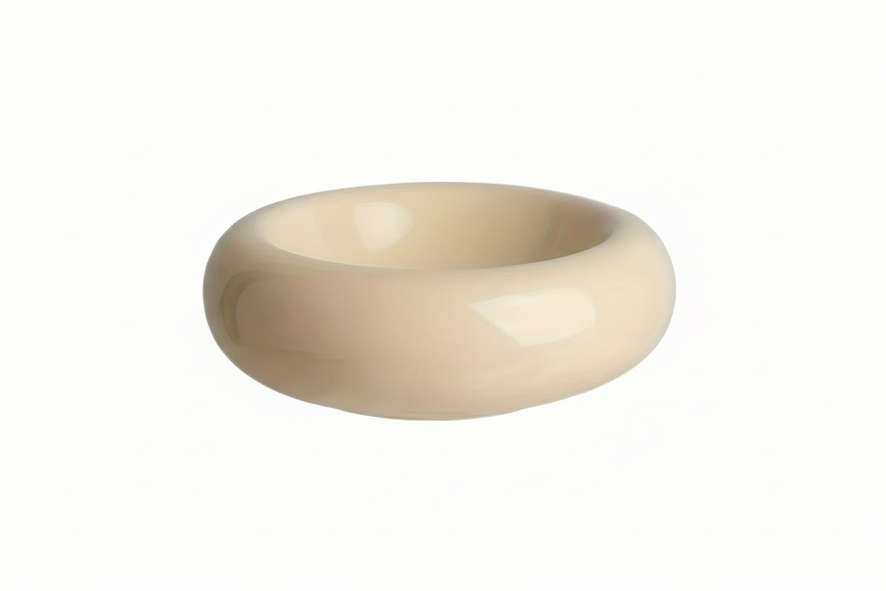 yellow ceramic cat bowl
