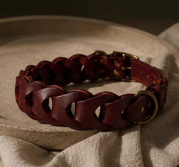 THE SIENA CHAIN LEATHER COLLAR